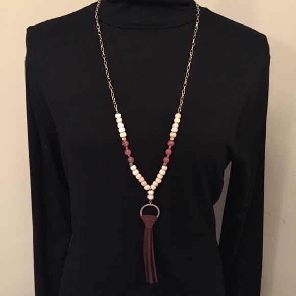 Beautiful Boho Fringe Tassel Beaded Necklace NWT - Picture 5 of 5